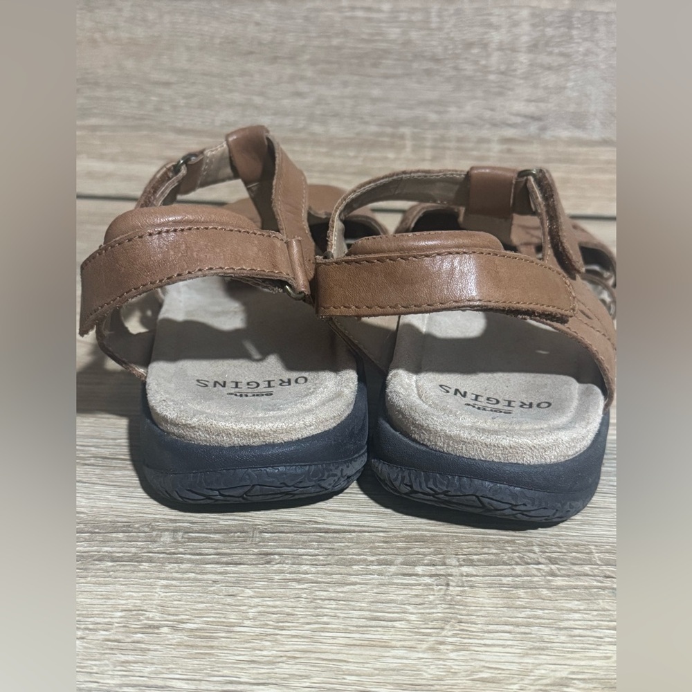 Earth Origins Women's Savoy Sierra Leather Closed Toe Brown Sandals Size 8.5 - Picture 5 of 10